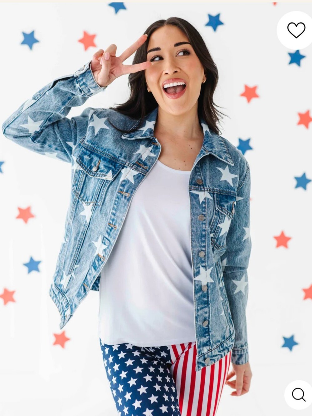 Star Print Denim Jacket